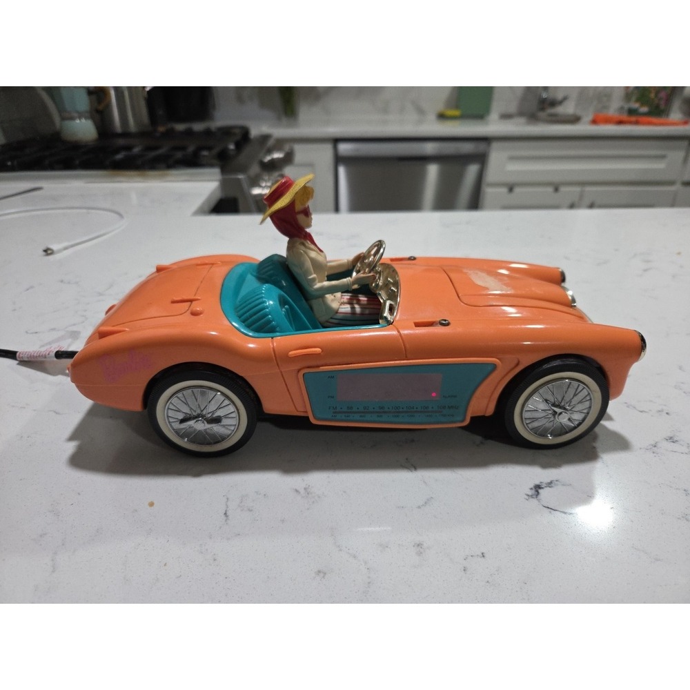 Barbie Car Clock Radio/Alarm AM-FM 1996 Austin Healy Car TELEMANIA As Is